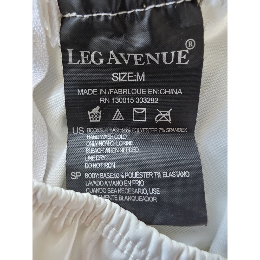 NWT Leg Avenue Bodysuit Women M White Sleeveless One Piece Rave Festival - Picture 4 of 6